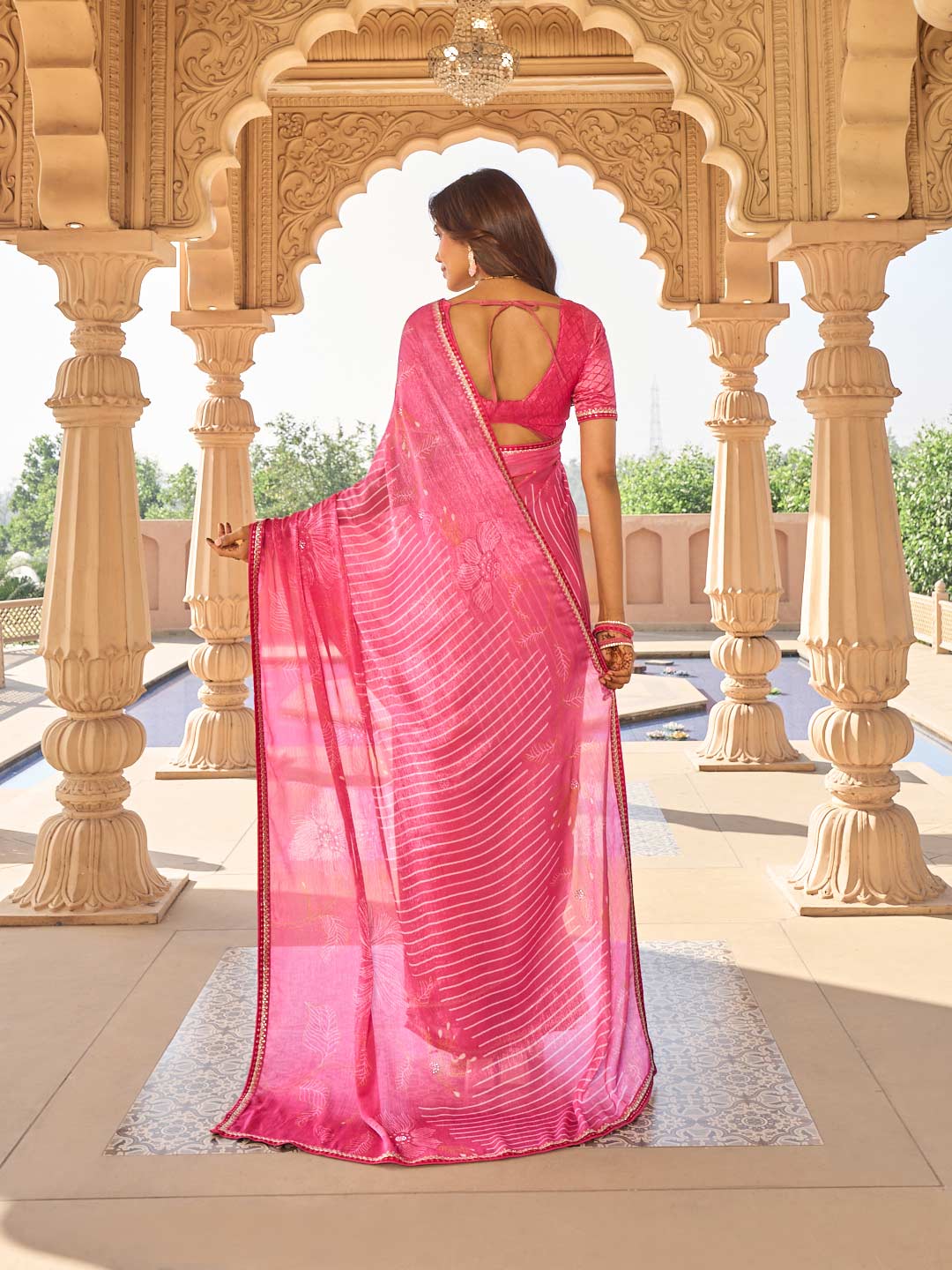 printed chiffon saree