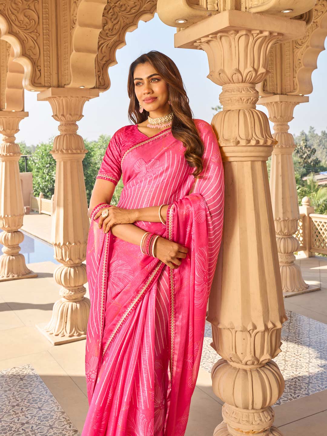 Lightweight chiffon saree for daily wear