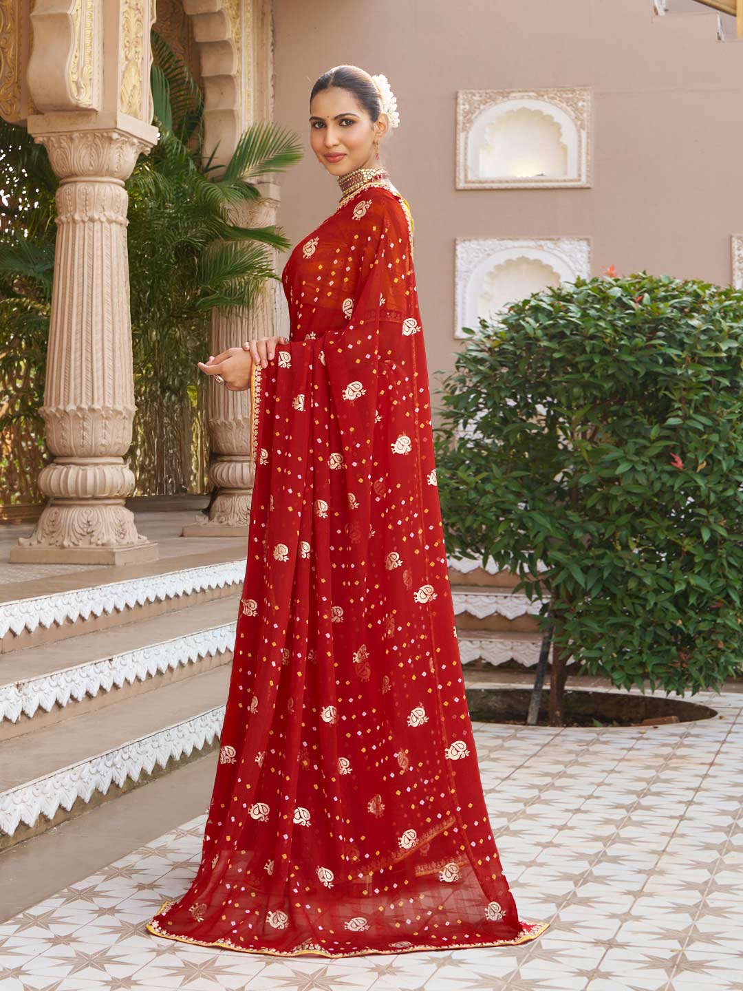 Designer foil work saree