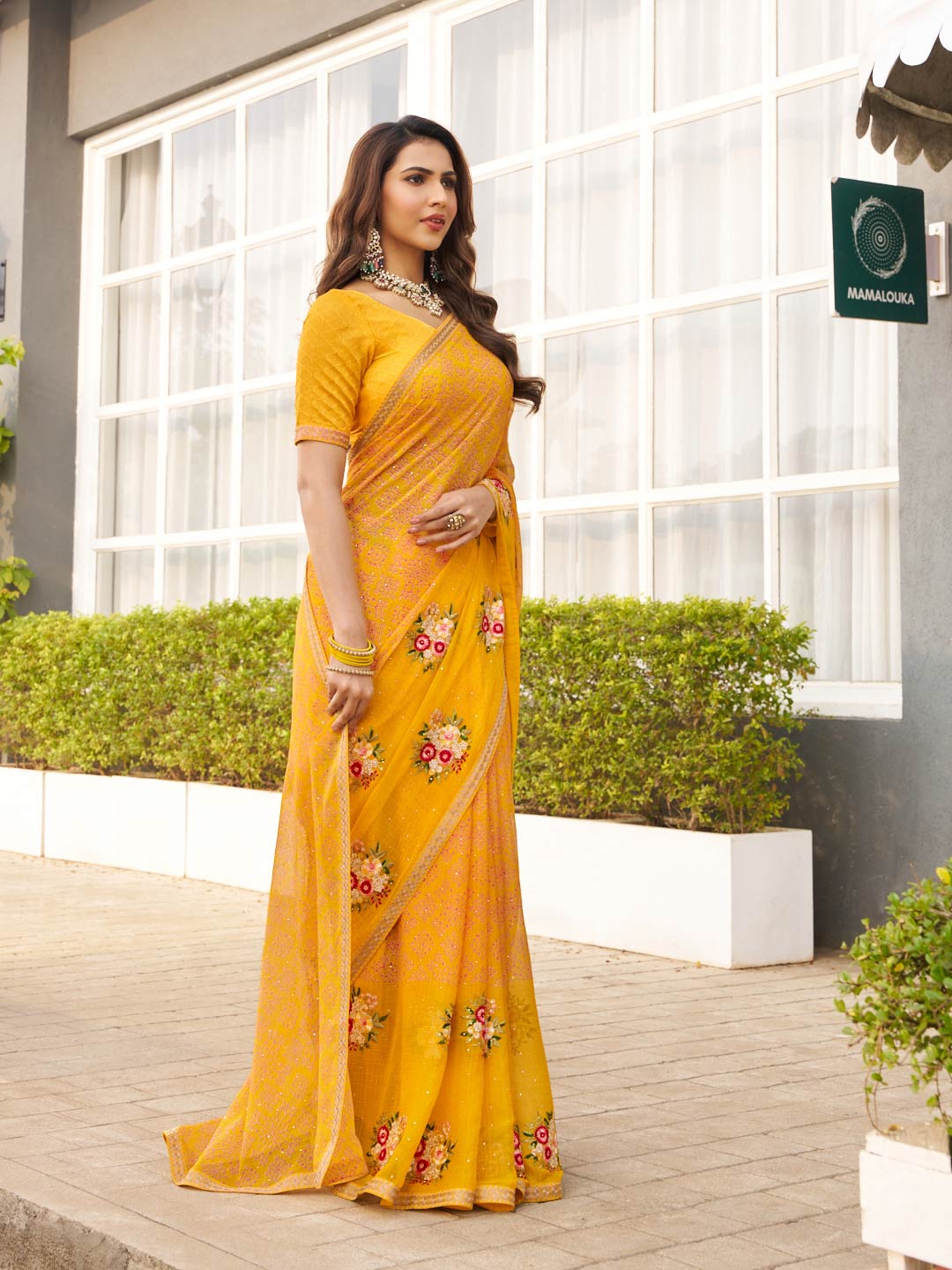 elegant party wear saree
