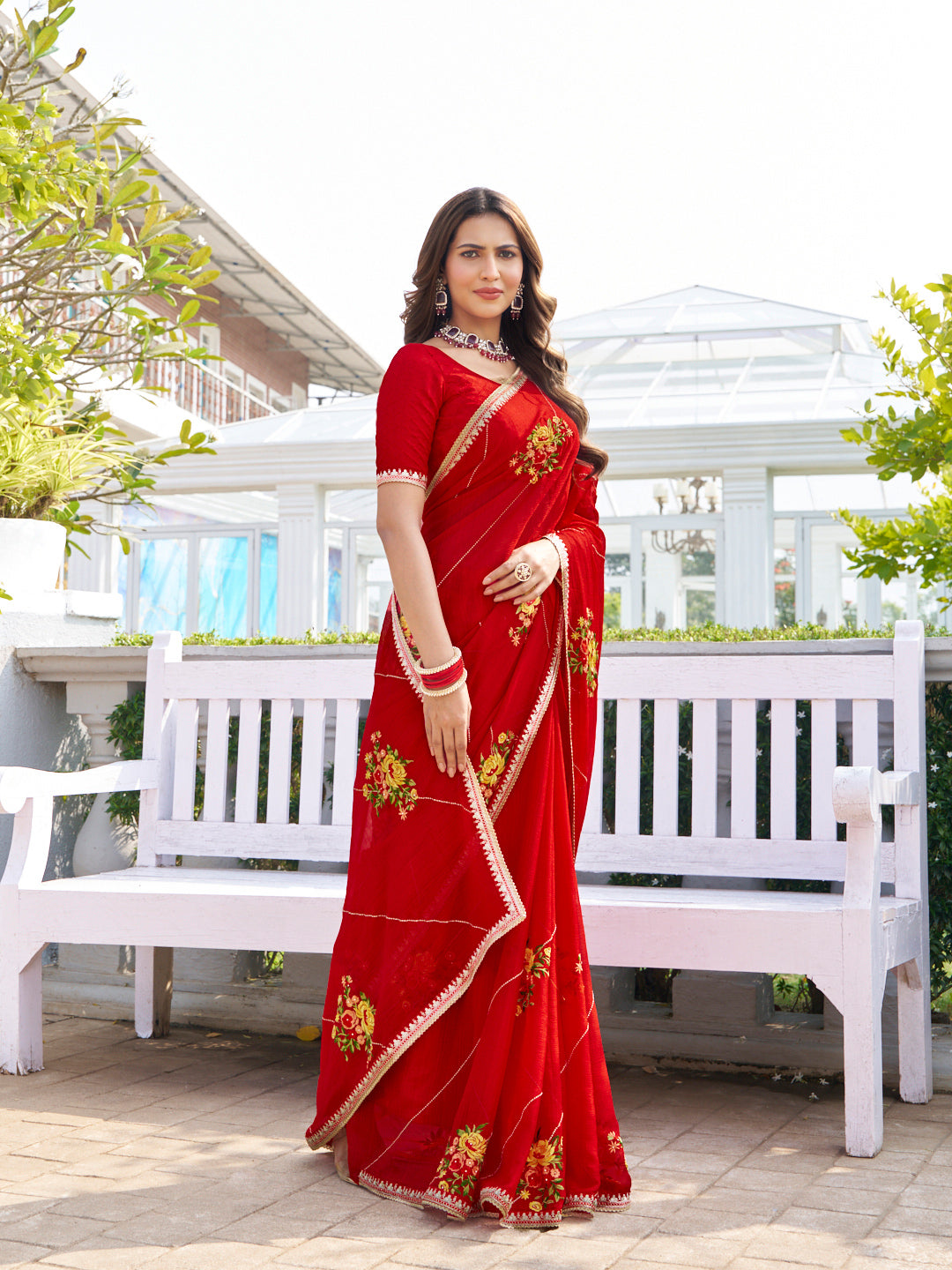 classic designer chiffon saree
