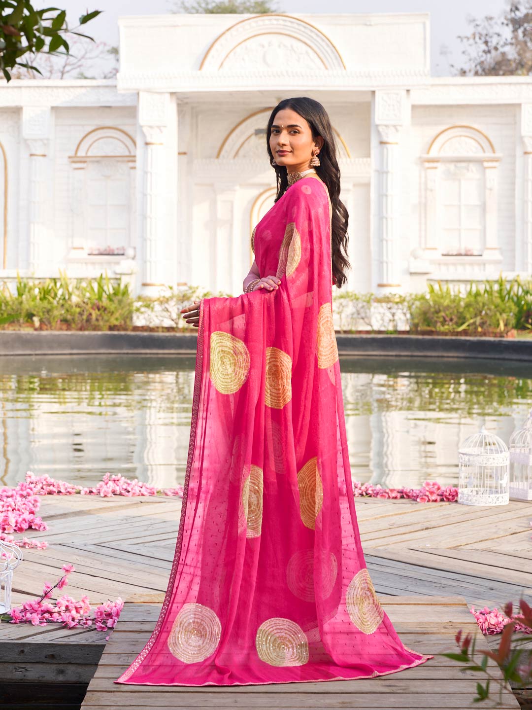 elegant silk printed saree