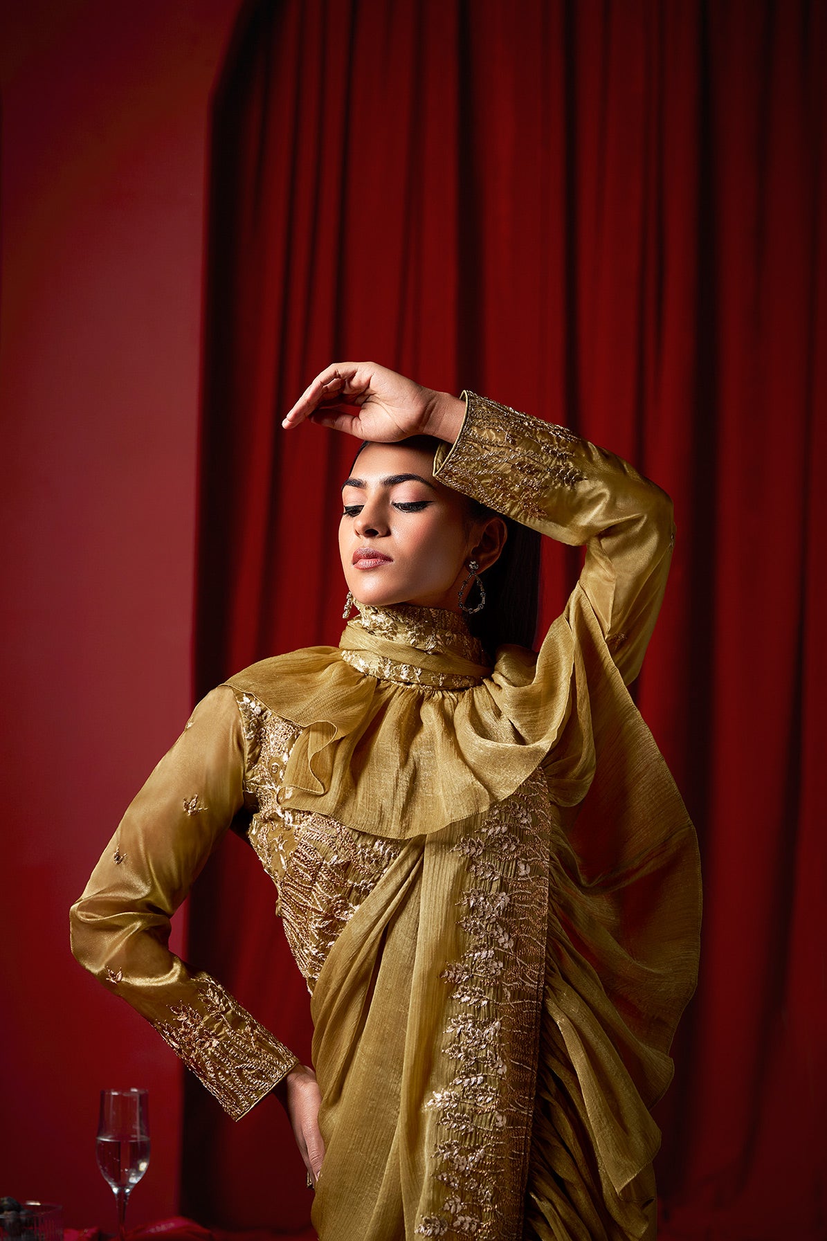 Golden Party Wear Saree