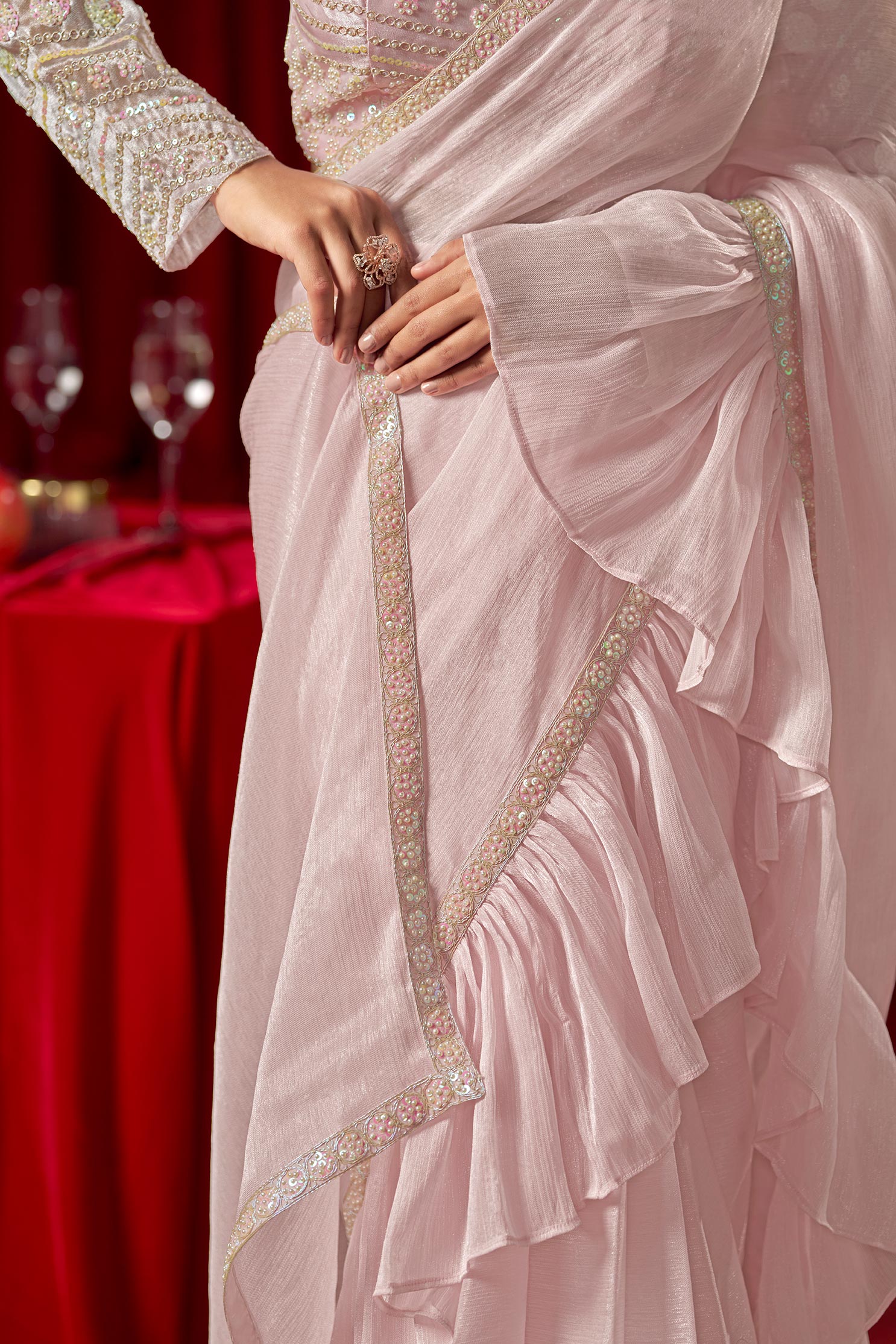 Pink Festive Wear Saree