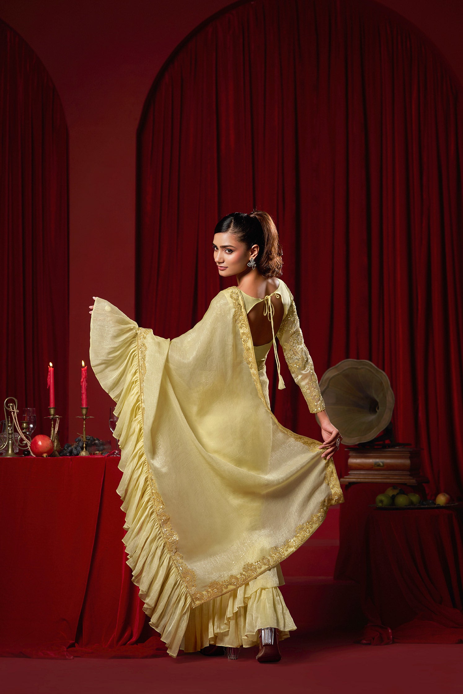 Yellow Trendy Saree For Women