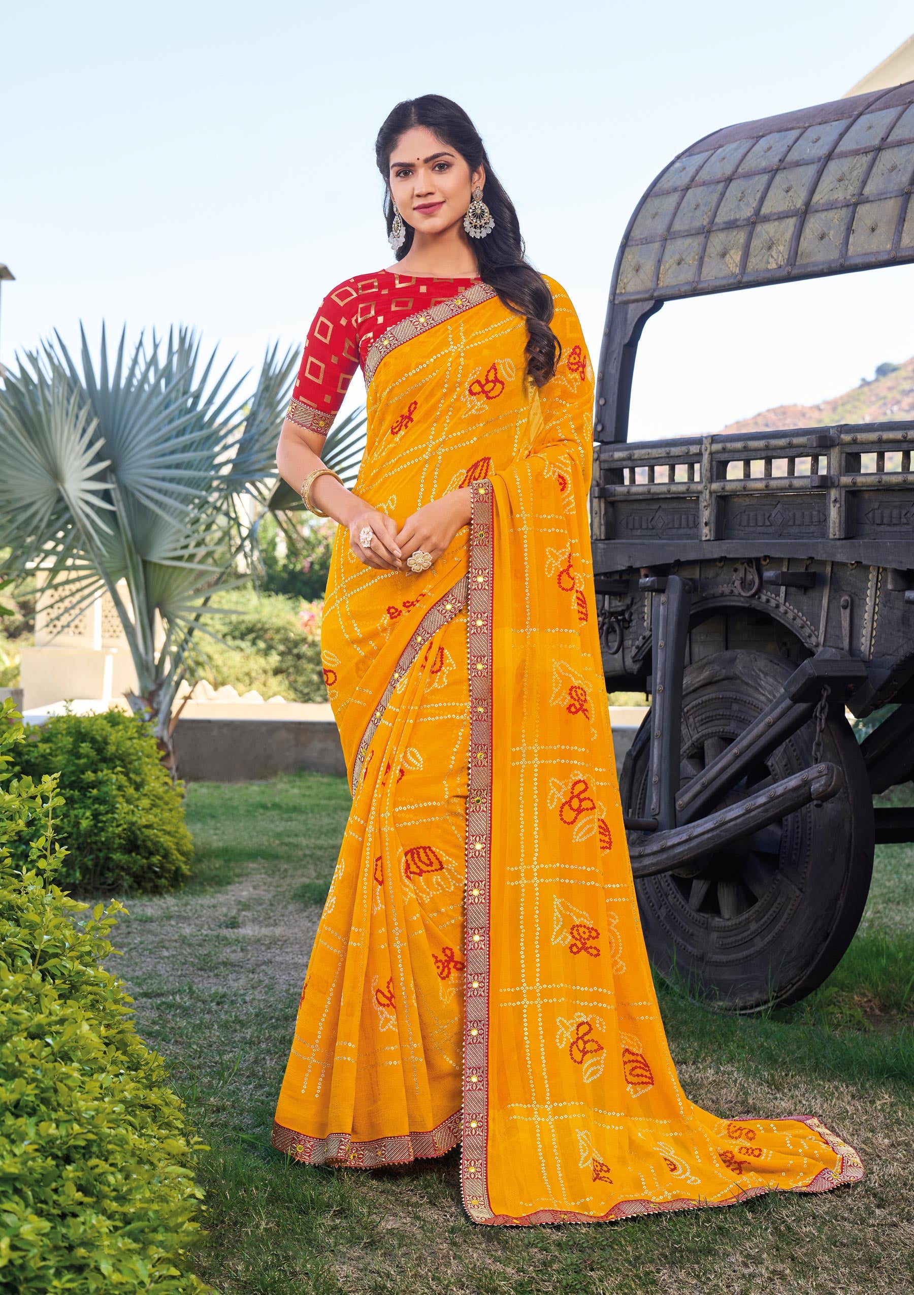 Mustard Chiffon Saree – Ethnic, Comfortable & Versatile - Rang Panchami