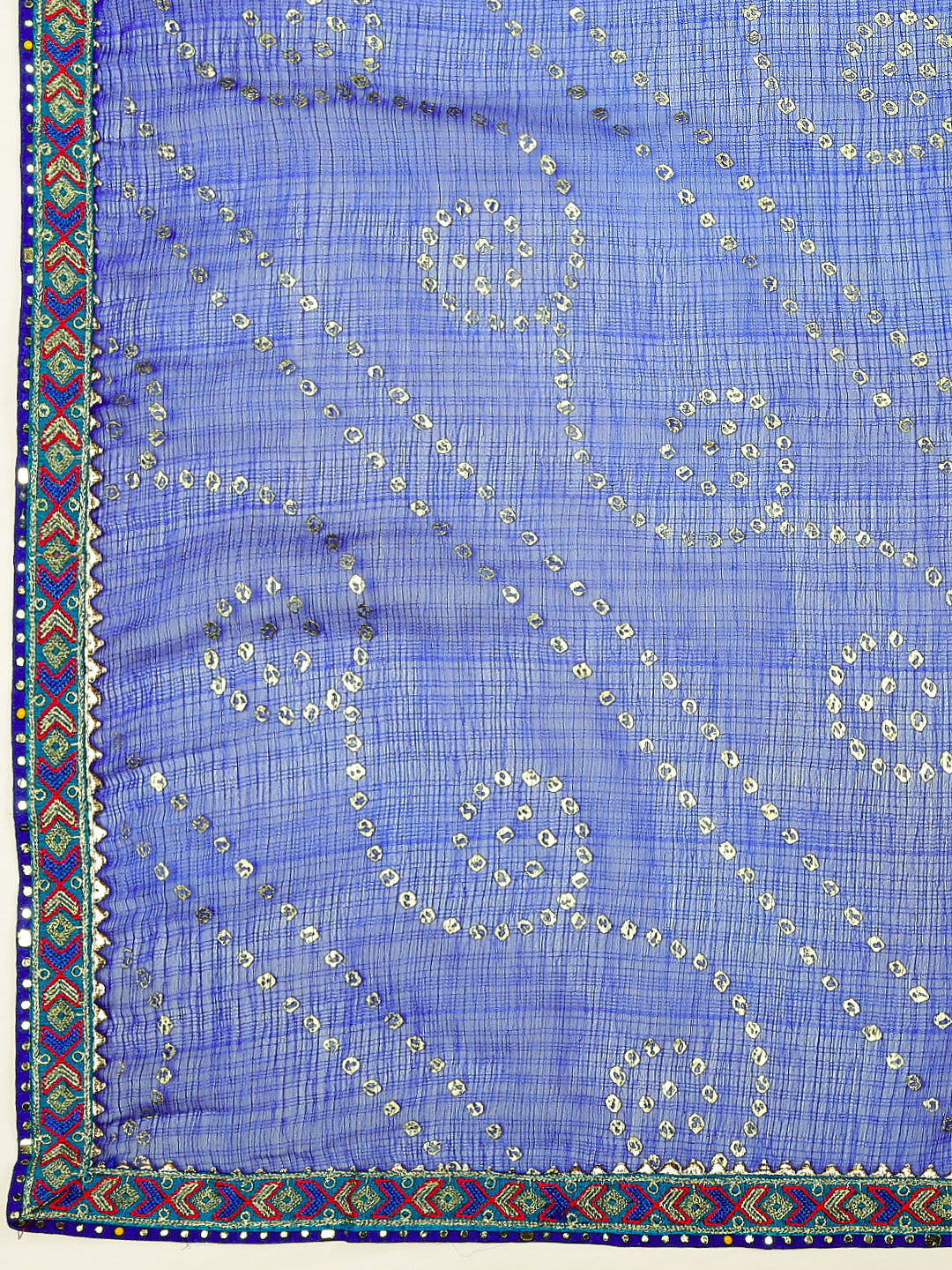 Laxmipati S-1243 Poly Chiffon Firozi & Blue Saree