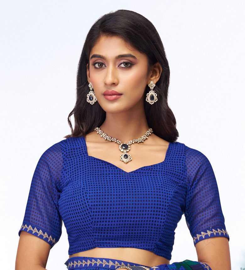 blue colour saree