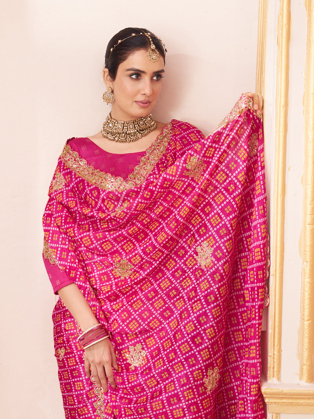 Laxmipati Chakor Pink Silk Saree with Embroidery