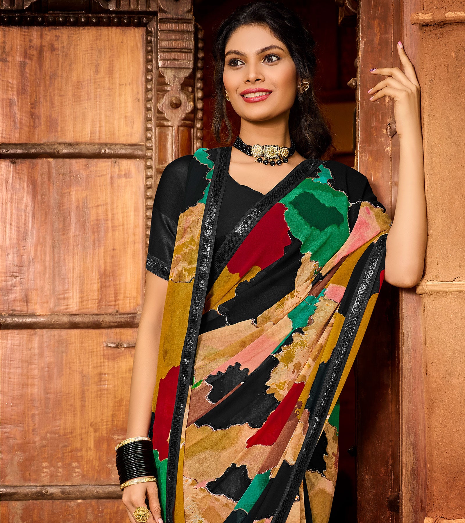 Laxmipati Georgette Multicolor 6859 Saree