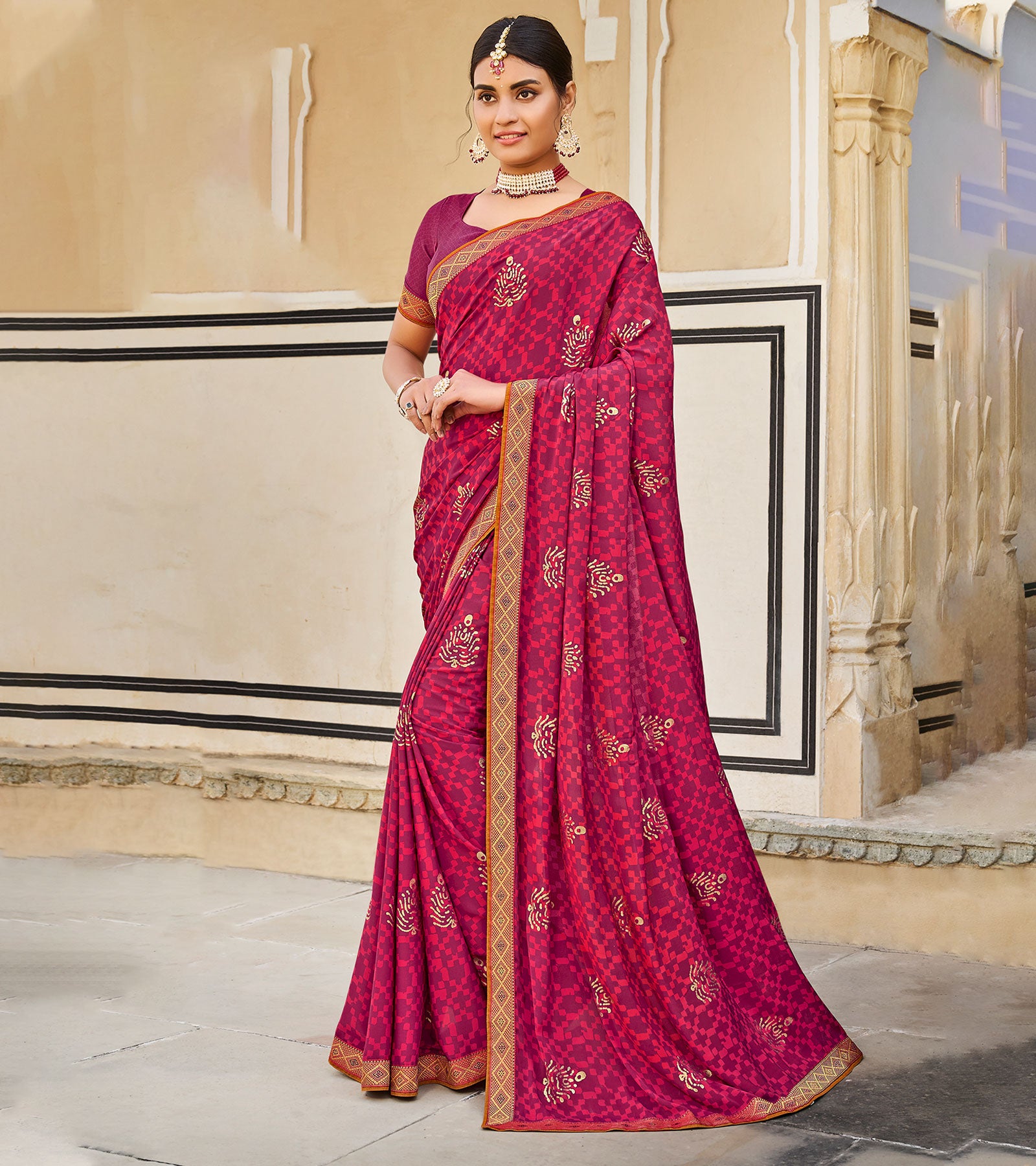 Laxmipati Silk Wine Saree