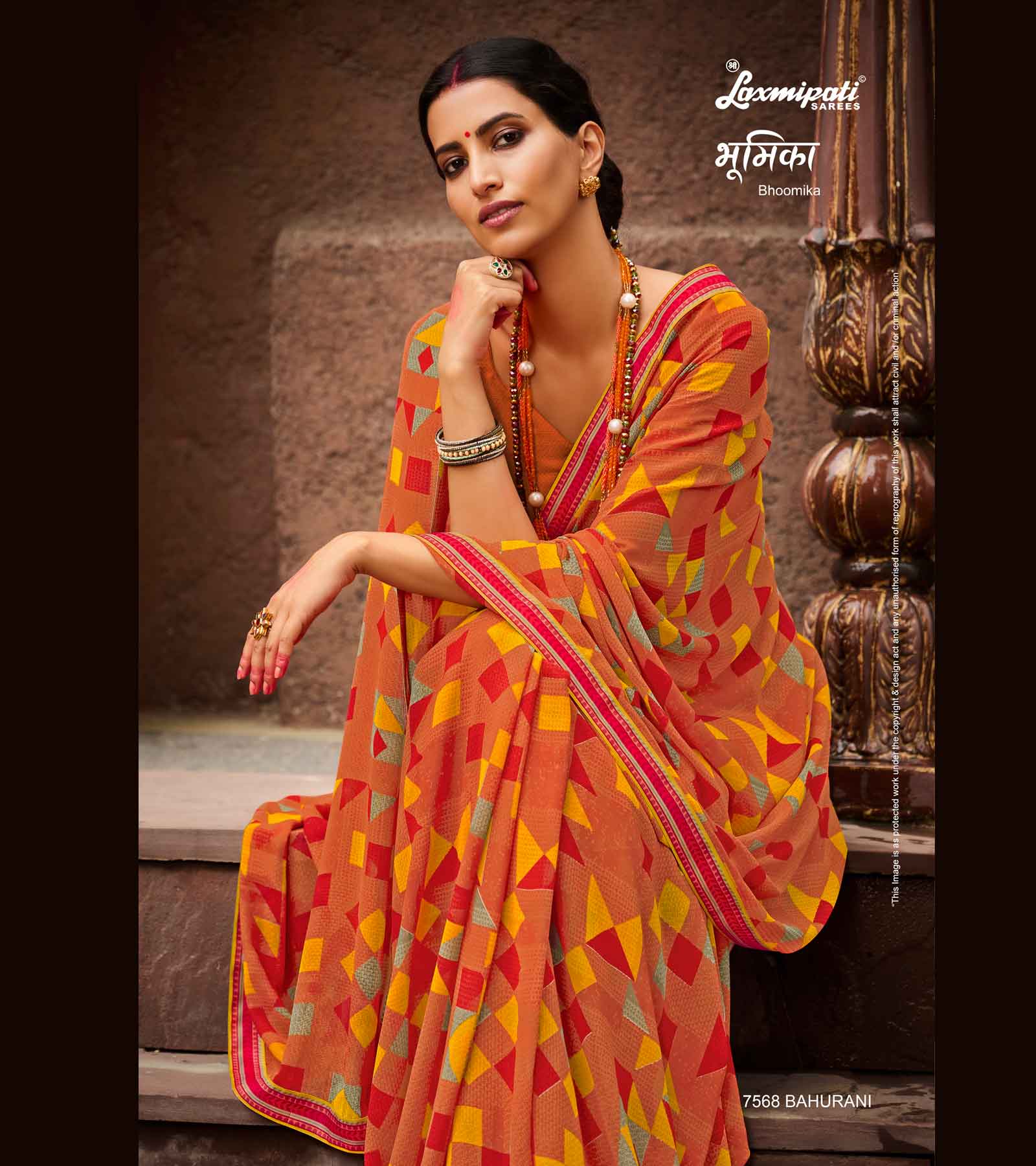 Laxmipati 7568 Bahurani Georgette Multicolor Saree