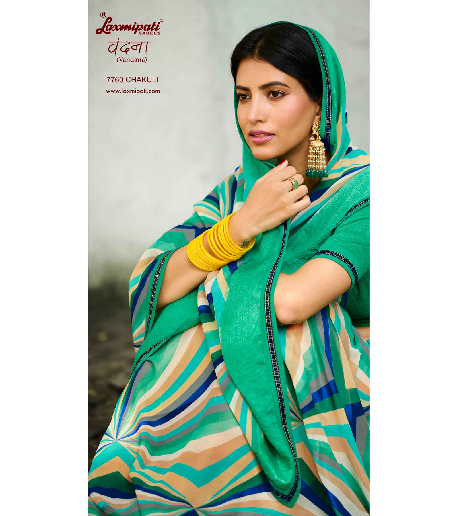 Laxmipati Vandana 7760 Chakuli Georgette Multicolor Saree
