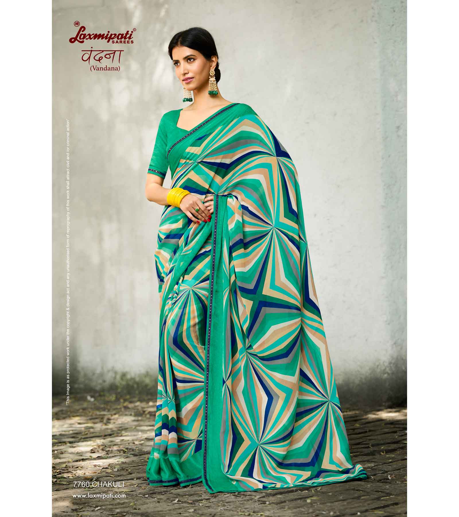 Laxmipati Vandana 7760 Chakuli Georgette Multicolor Saree