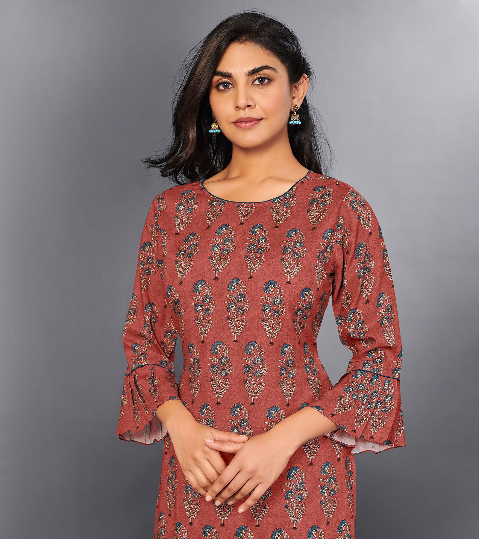 Laxmipati Cherry Cobbler Straight Cut Kurti With Digital Print
