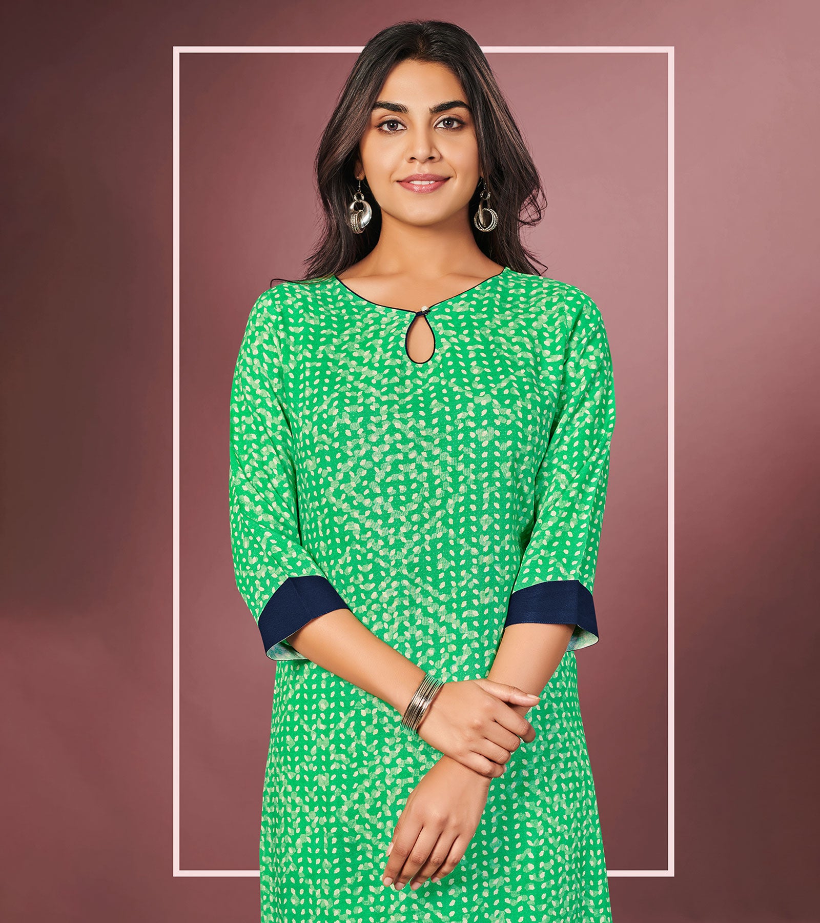 Laxmipati Seafoam Straight Cut Kurti With Digital Print