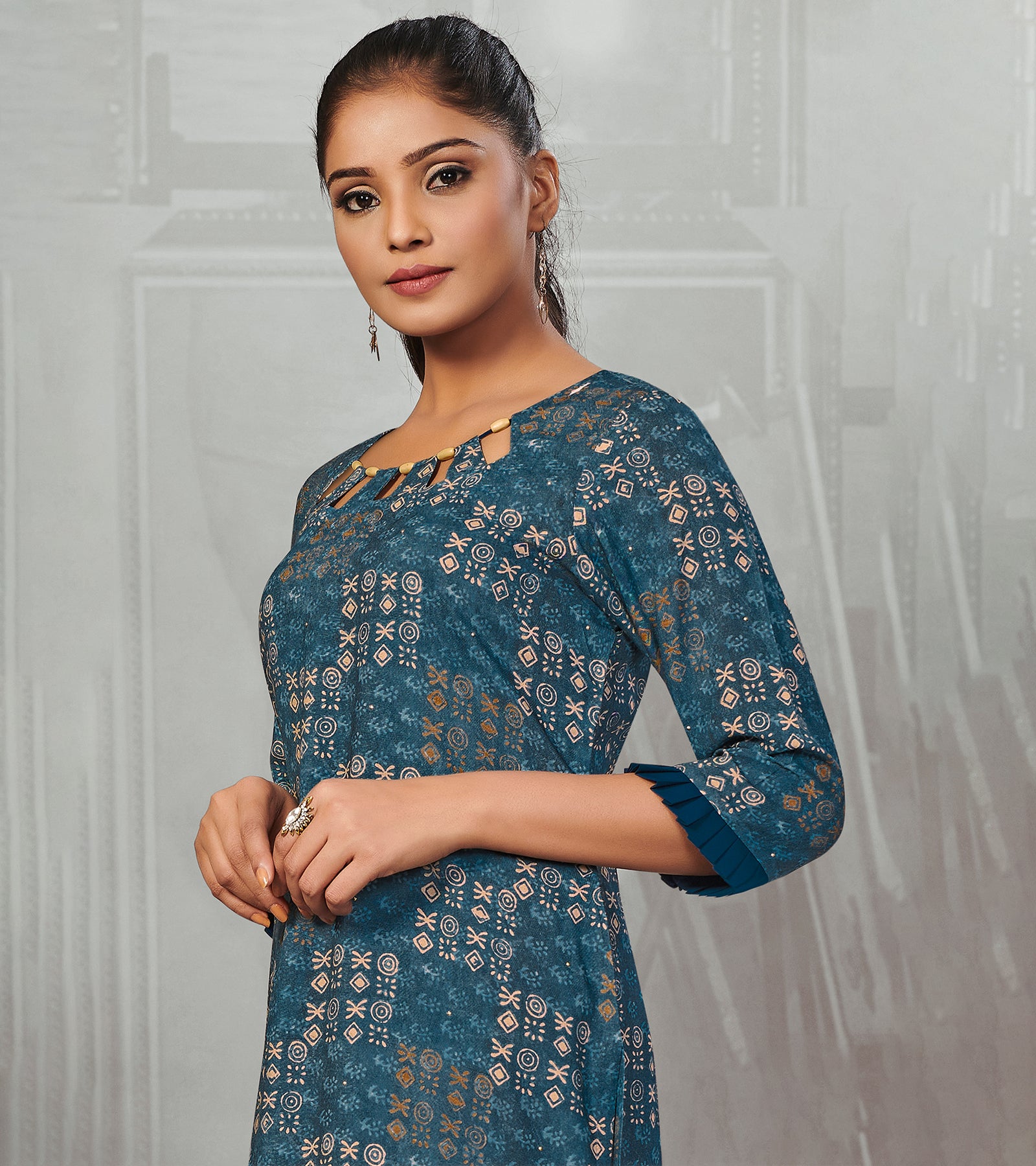 Laxmipati Steel Straight Cut Kurti With Digital Print