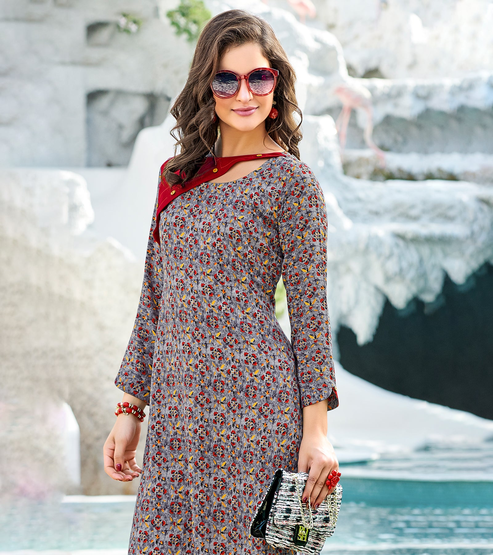 Laxmipati Crepe Multicolor kurtis