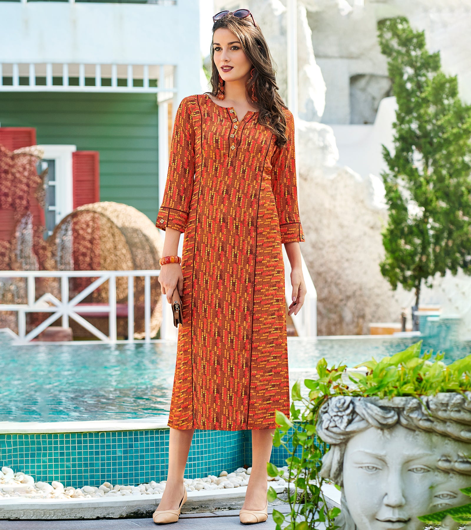 Laxmipati Crepe Multicolor kurtis