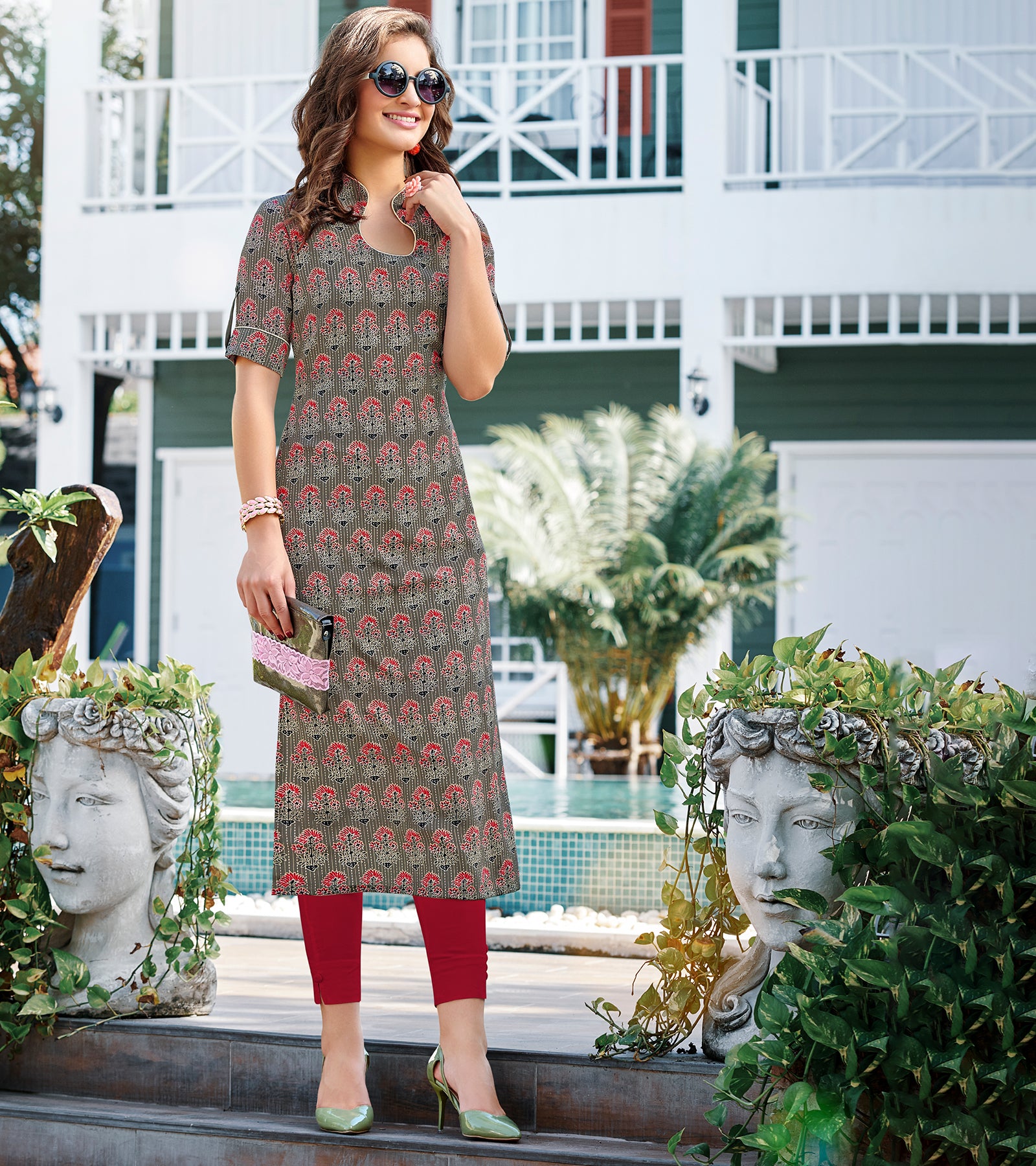 Laxmipati Crepe Multicolor kurtis