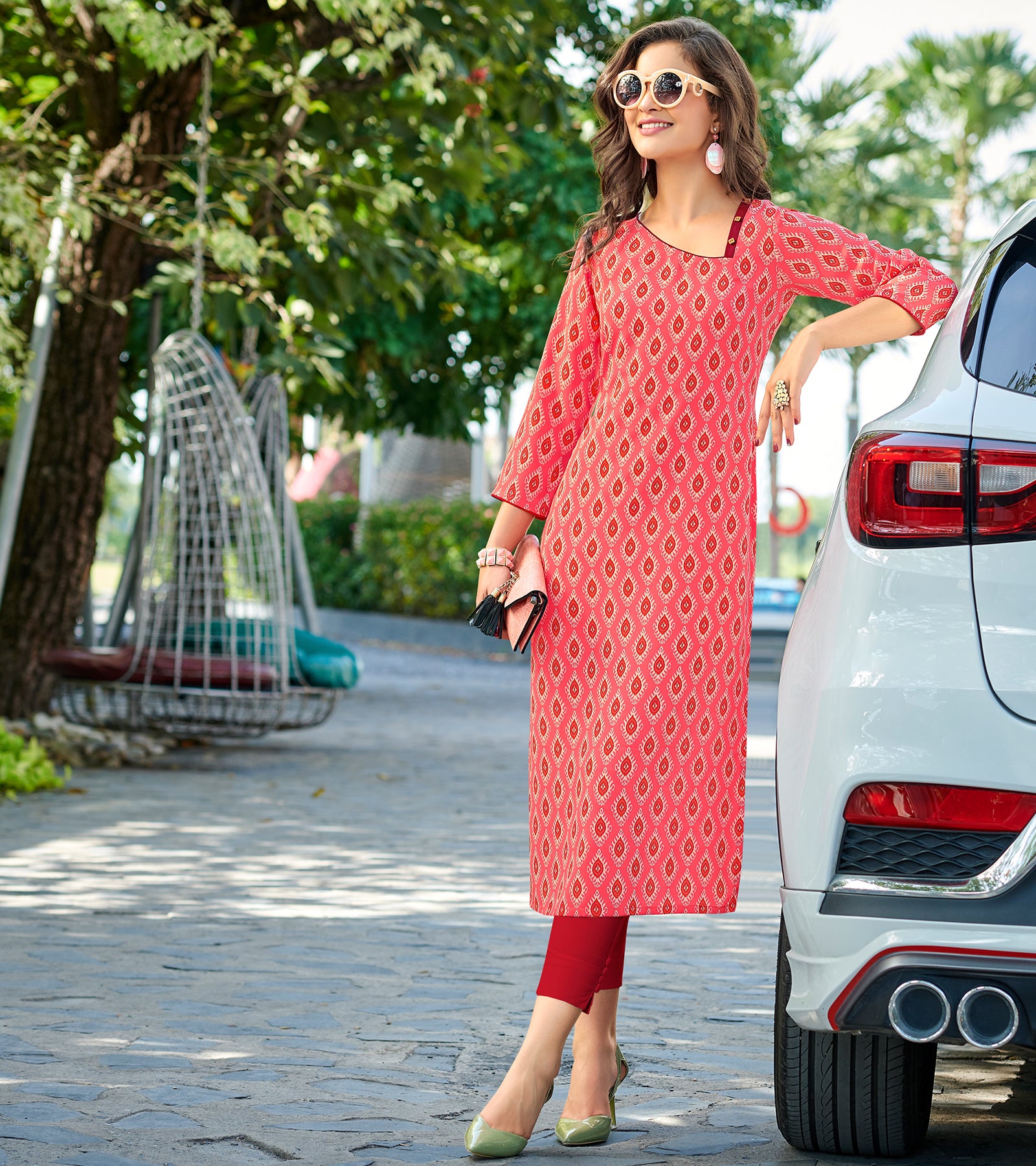 Laxmipati Polygenic Crepe with Georgette Touch Multicolor Kurti