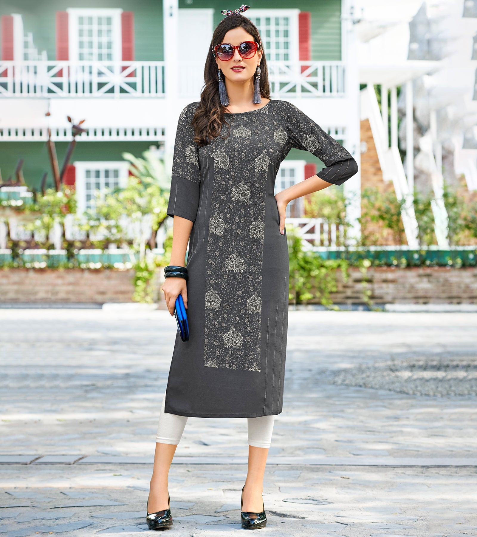 Laxmipati Polygenic Crepe with Georgette Touch Multicolor Kurti