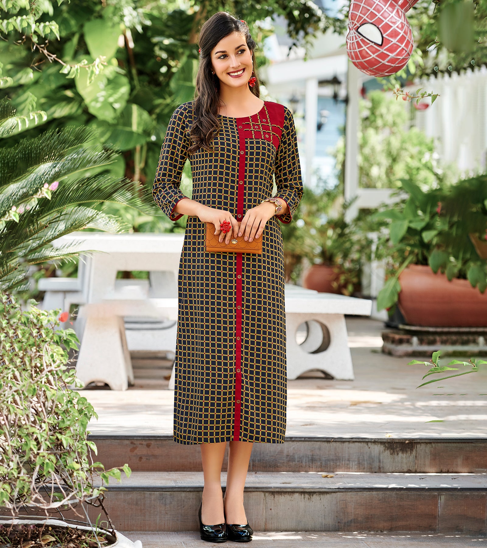 Laxmipati Polygenic Crepe with Georgette touch Multicolor kurtis