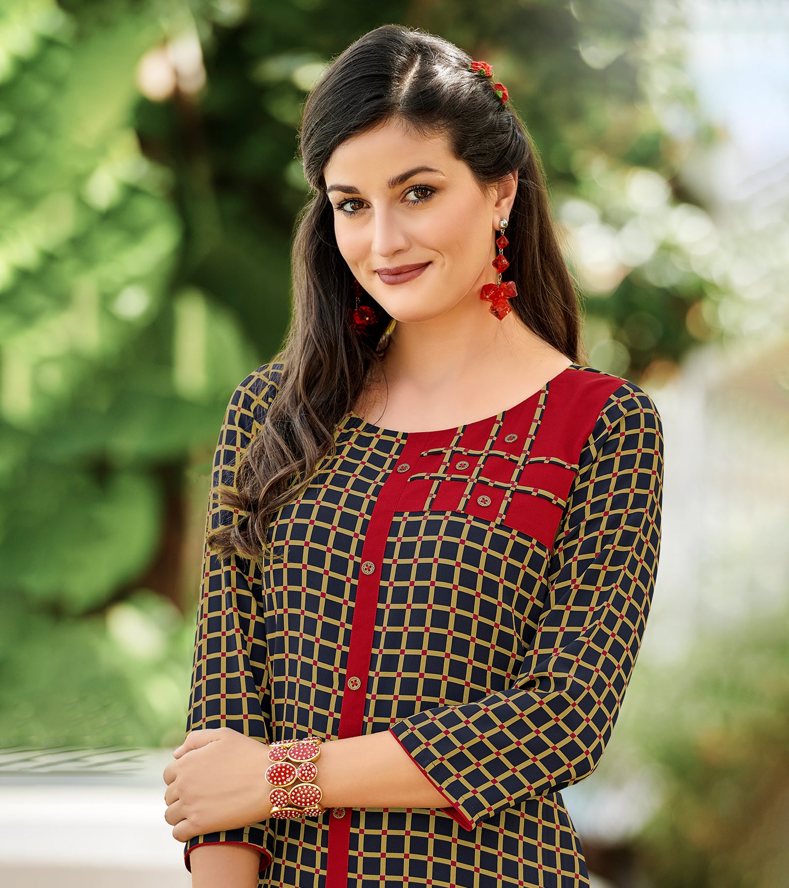 Laxmipati Polygenic Crepe with Georgette touch Multicolor kurtis