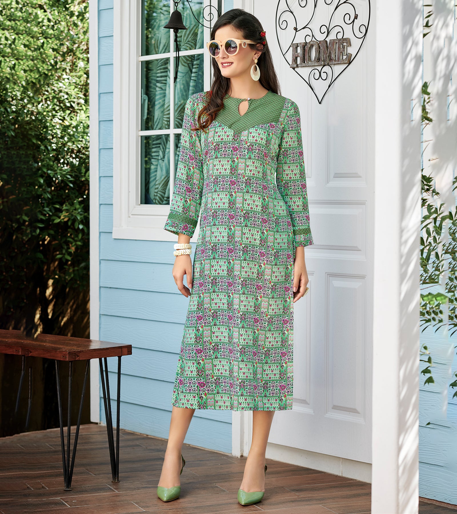 Laxmipati Polygenic Crepe with Georgette touch Multicolor kurtis