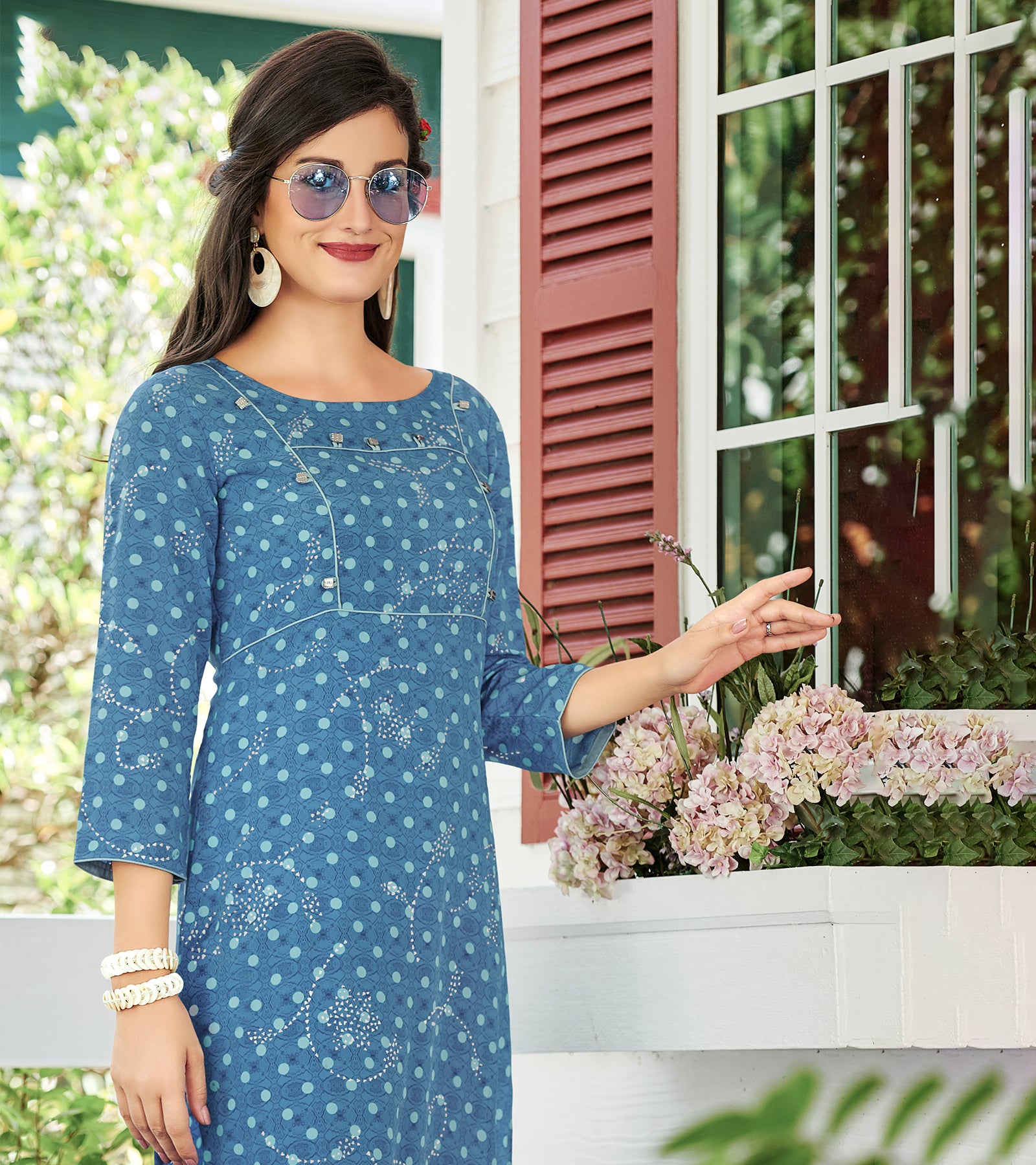 Laxmipati Polygenic Crepe with Georgette Touch Multicolor Kurti