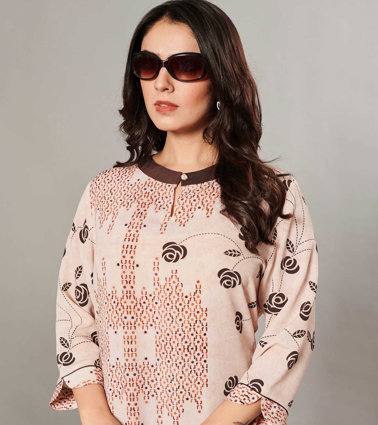Laxmipati Kanebo Fabric Multicolor Kurti