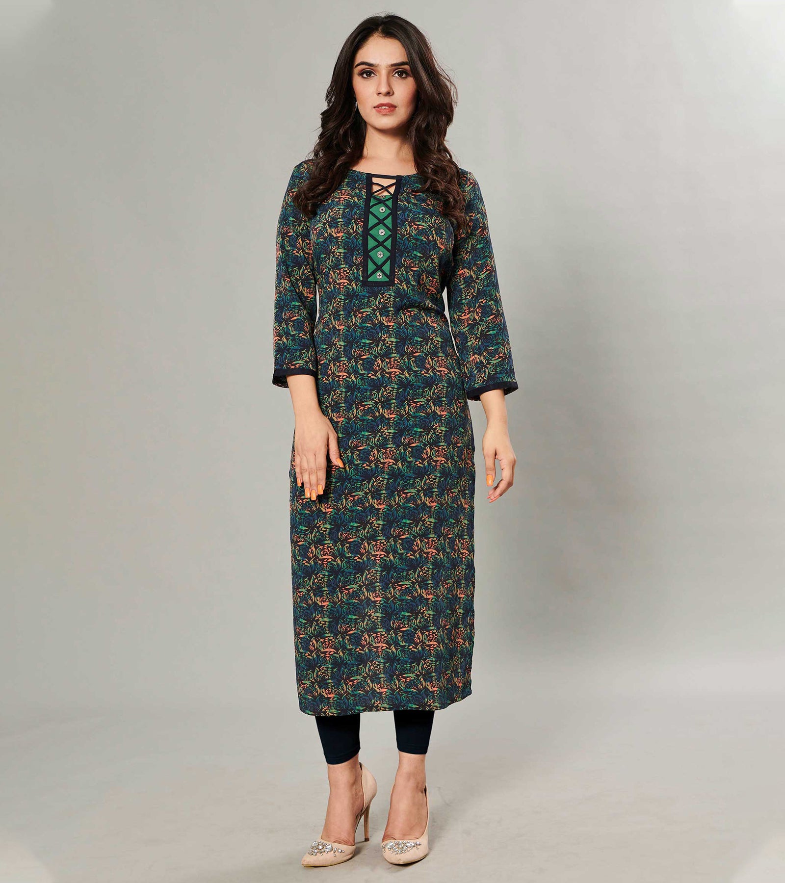 Laxmipati Kanebo Fabric Multicolor Kurti