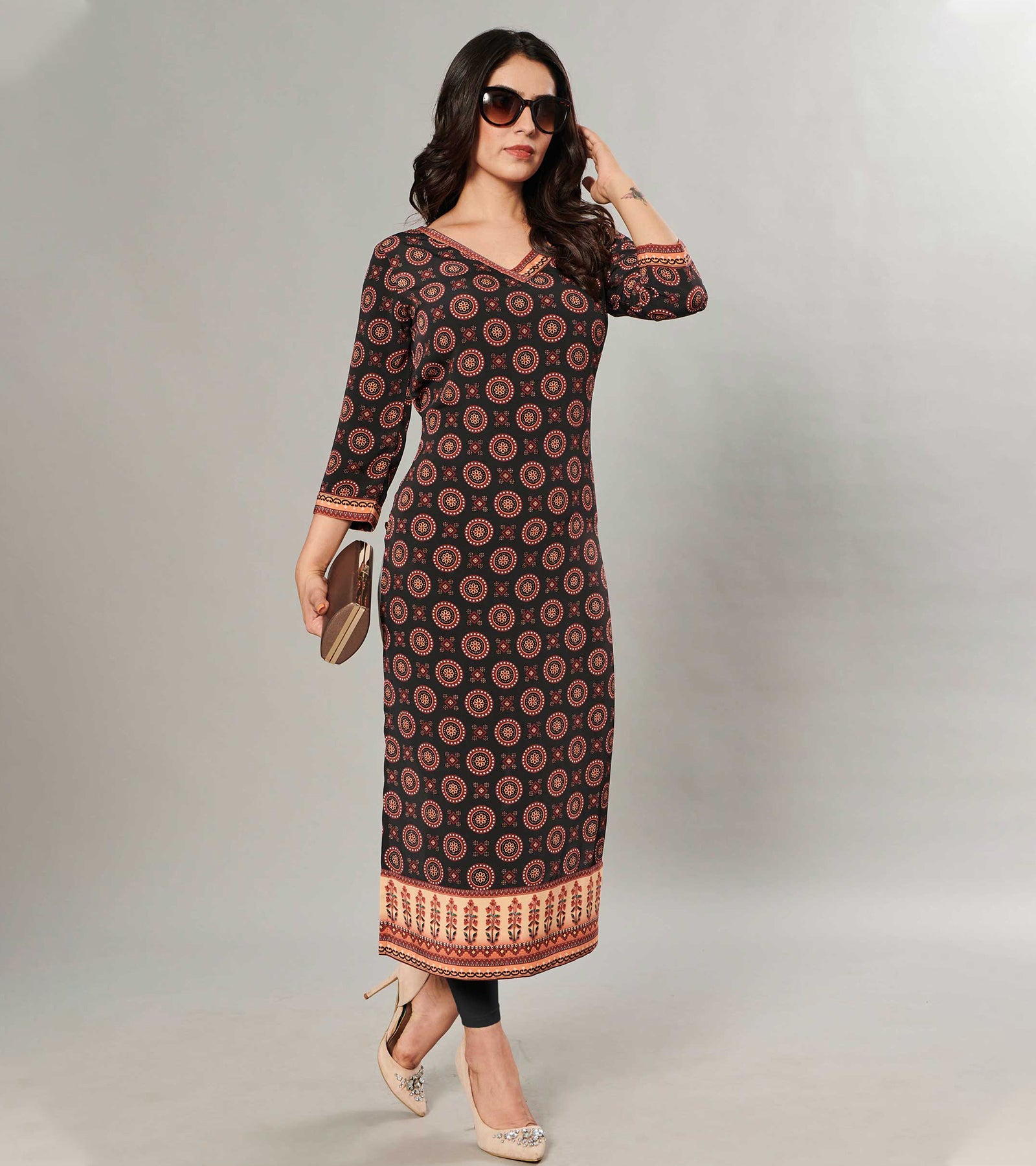 Laxmipati Kanebo Fabric Multicolor Kurti