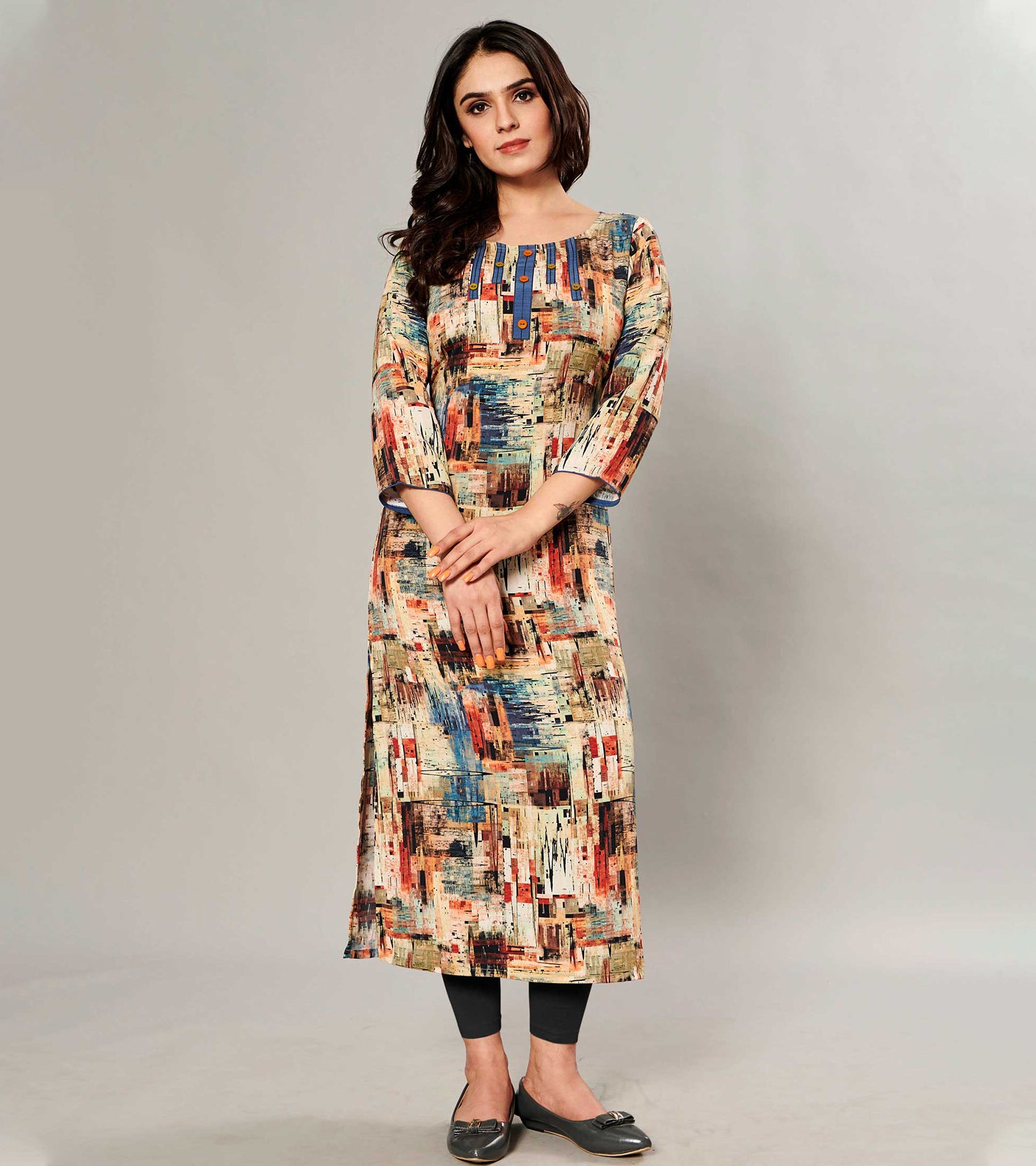 Laxmipati Kanebo Fabric Multicolor Kurti