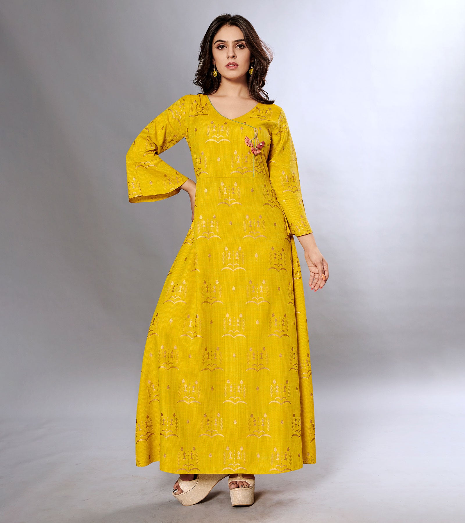 Laxmipati Cotton Fresh yellow Gown