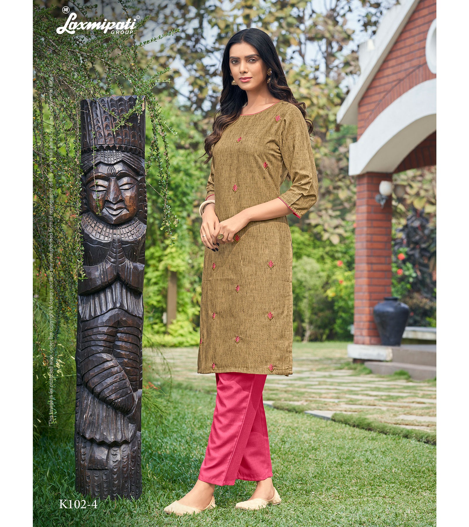Laxmipati Nitya Spun Base Fabric Soft Suede Straight Cut Kurti