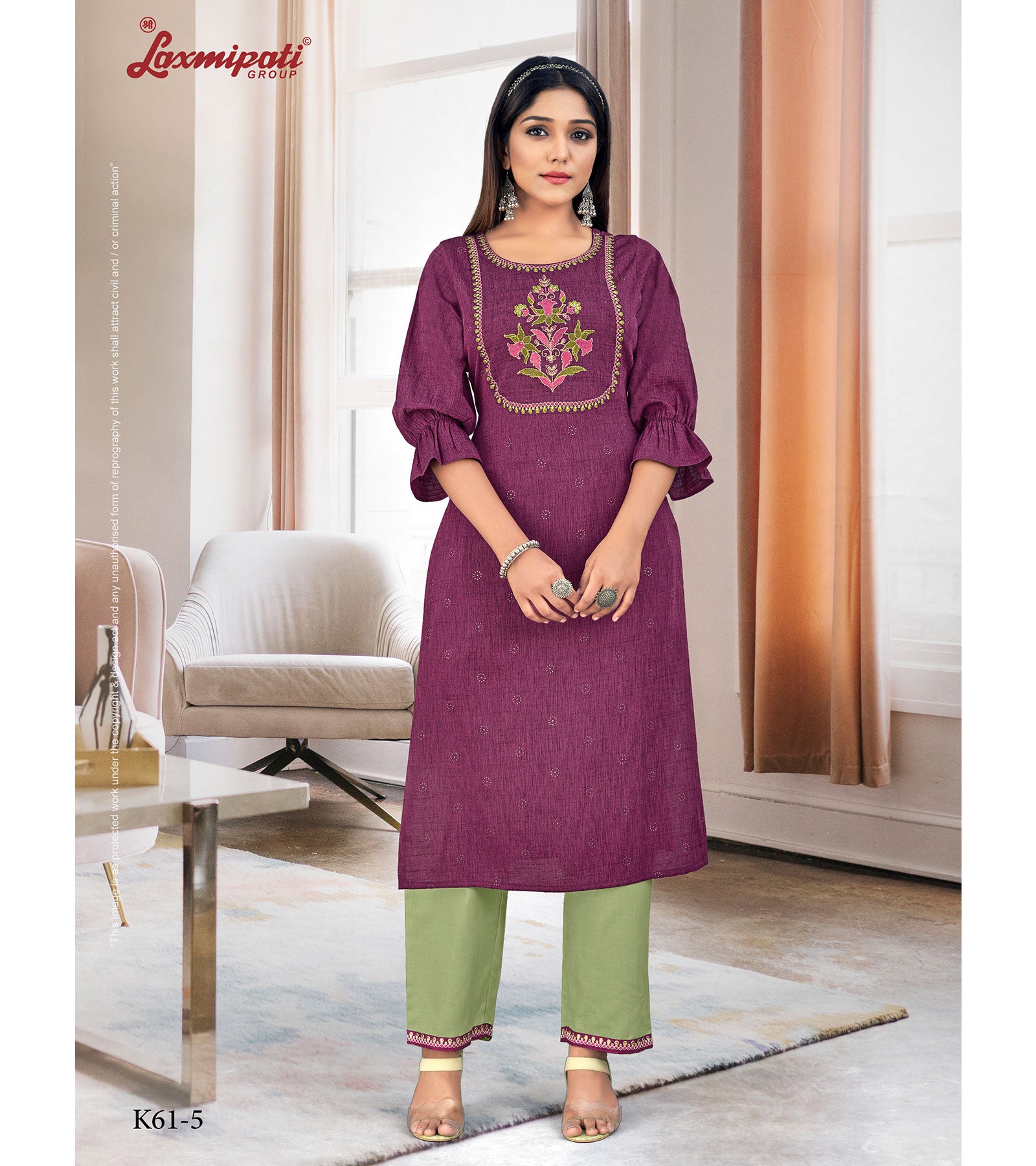 Laxmipati Taahira Vol.1 Spun Base Mulberry Straight Cut Kurta With Pant