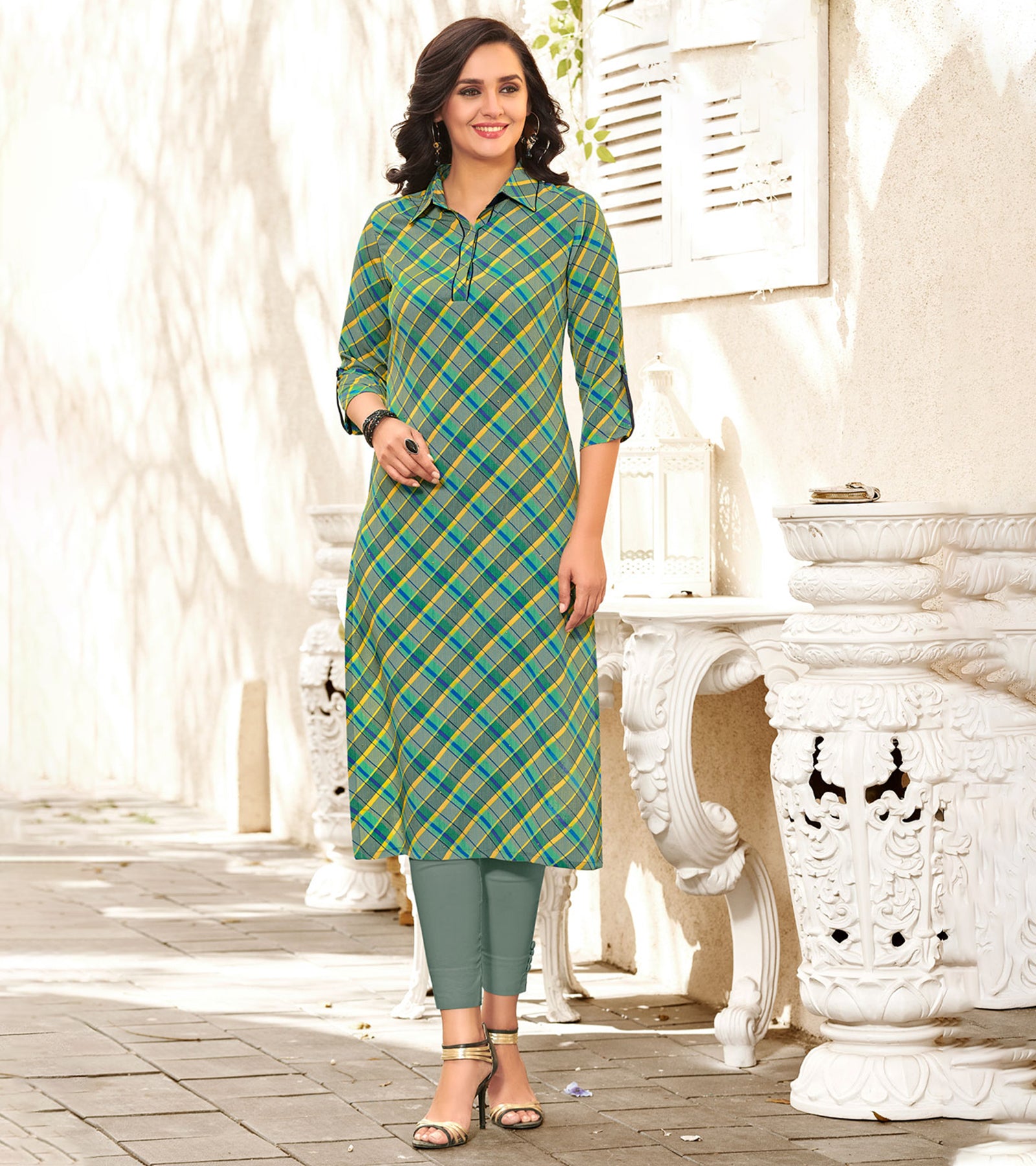 Laxmipati Polygenic Crepe with Georgette Touch Multicolor Kurti