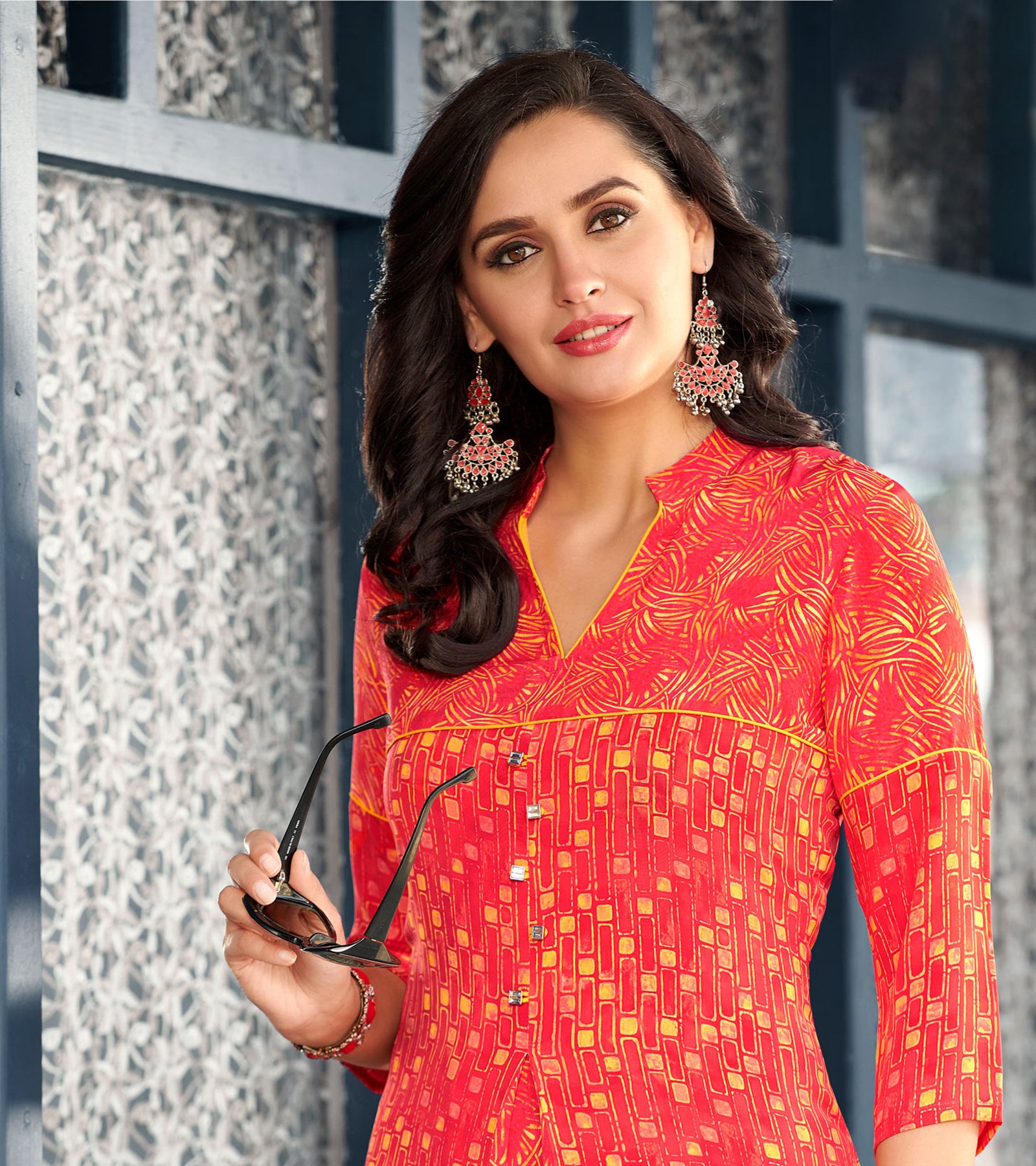 Laxmipati Polygenic Crepe with Georgette Touch Multicolor Kurti