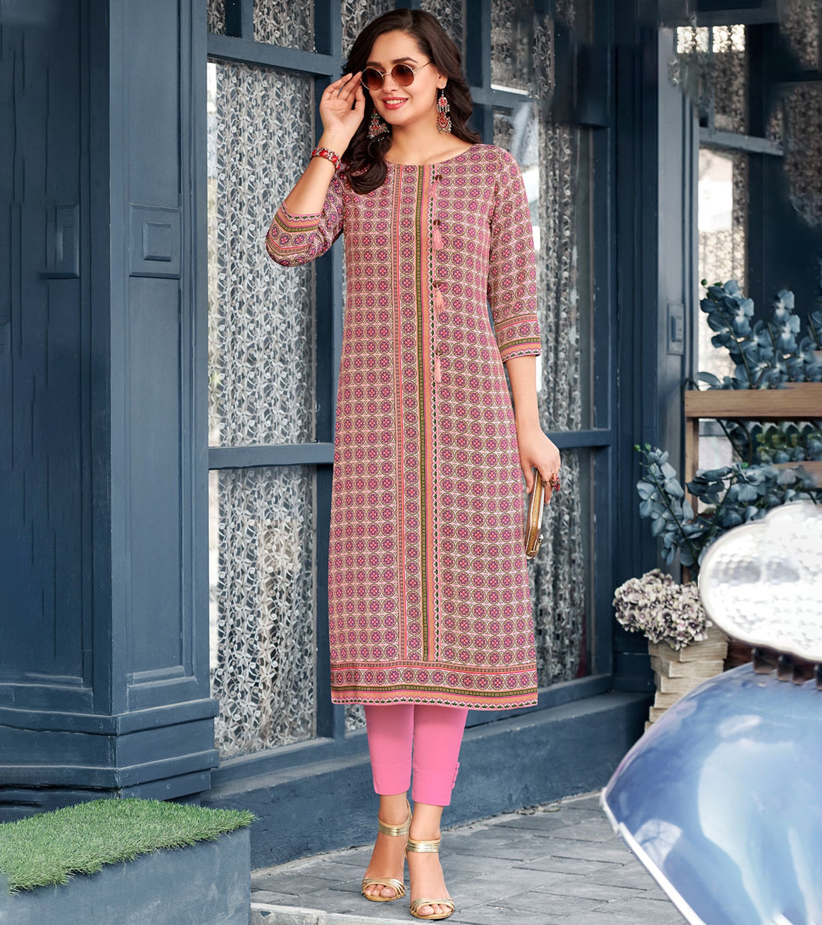 Laxmipati Polygenic Crepe with Georgette Touch Multicolor Kurti