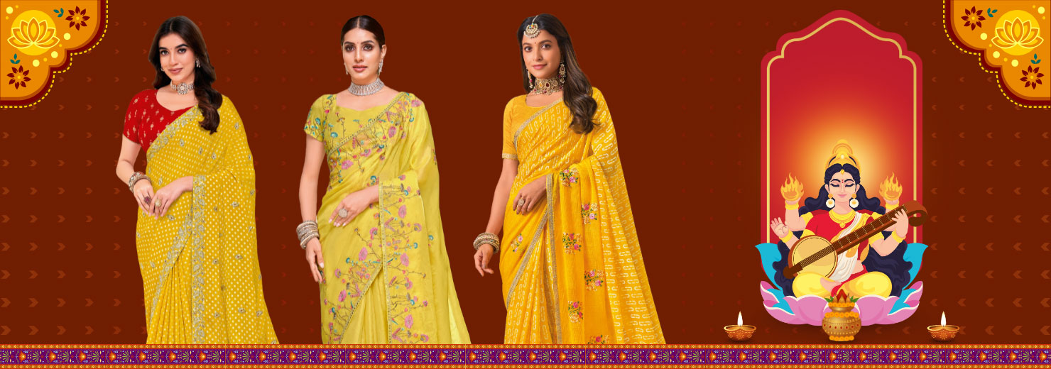Best saree for Saraswati Puja