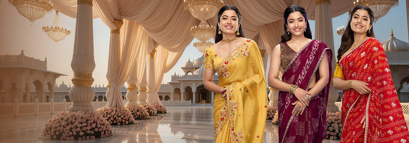 Decoding Rashmika Mandanna’s Saree Fashion for Wedding Functions