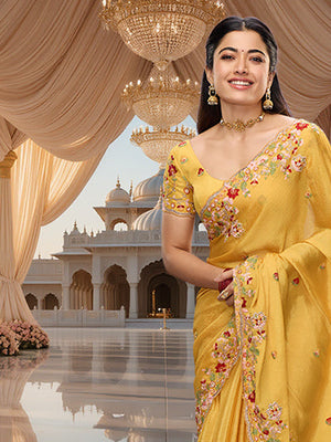 Decoding Rashmika Mandanna’s Saree Fashion for Wedding Functions