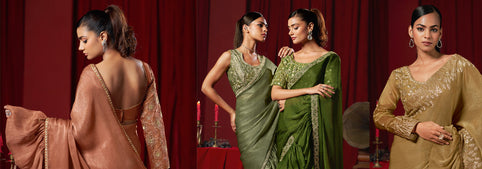 Pre draped saree