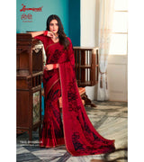 Laxmipati Leechee 7945 Jute Georgette Maroon Saree