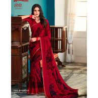 Laxmipati Leechee 7945 Jute Georgette Maroon Saree