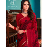 Laxmipati Leechee 7945 Jute Georgette Maroon Saree
