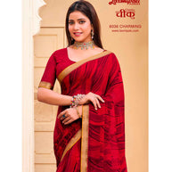 Laxmipati Cheeku  8036 C/C Georgette Red  Sarees
