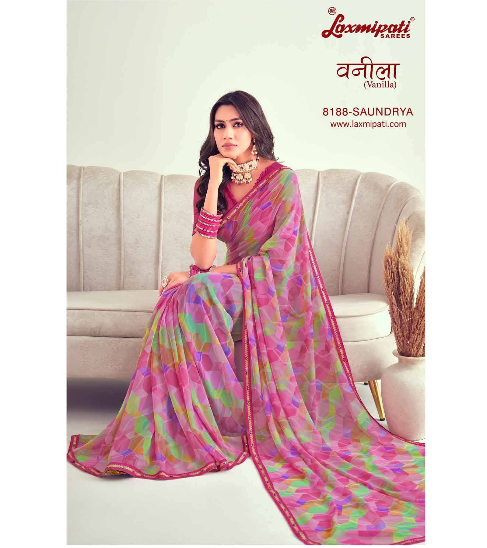 Laxmipati Vanilla 8188 Georgette Multicolor Saree