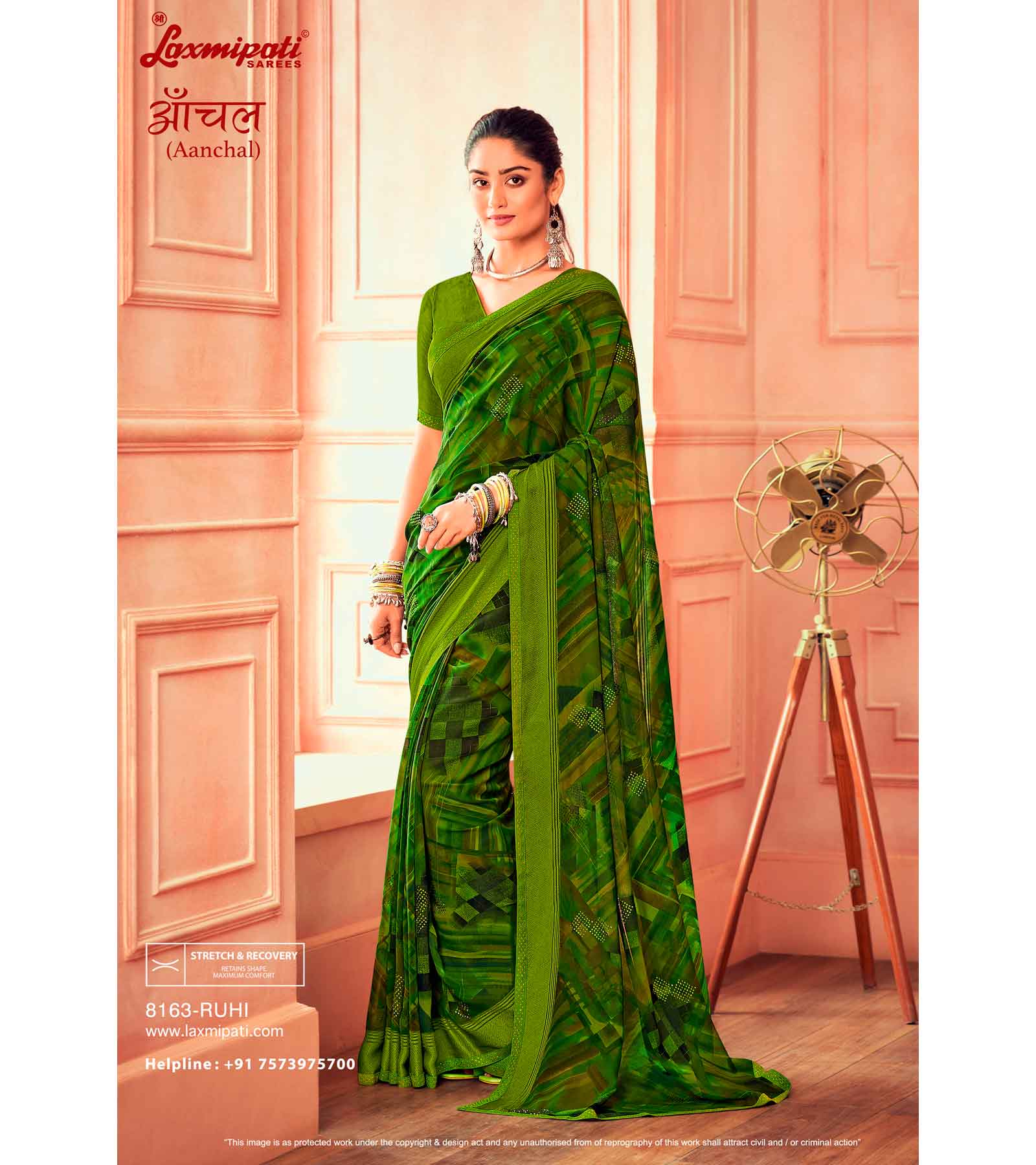 Buy Olive Green Natural Saree With Lace Detailing (Blouse Not Included)